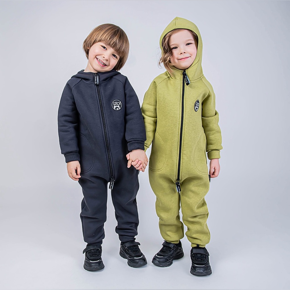 Bungly Boo Toddler Unisex Hooded Jumpsuit in  Lime Green - Deadstock!